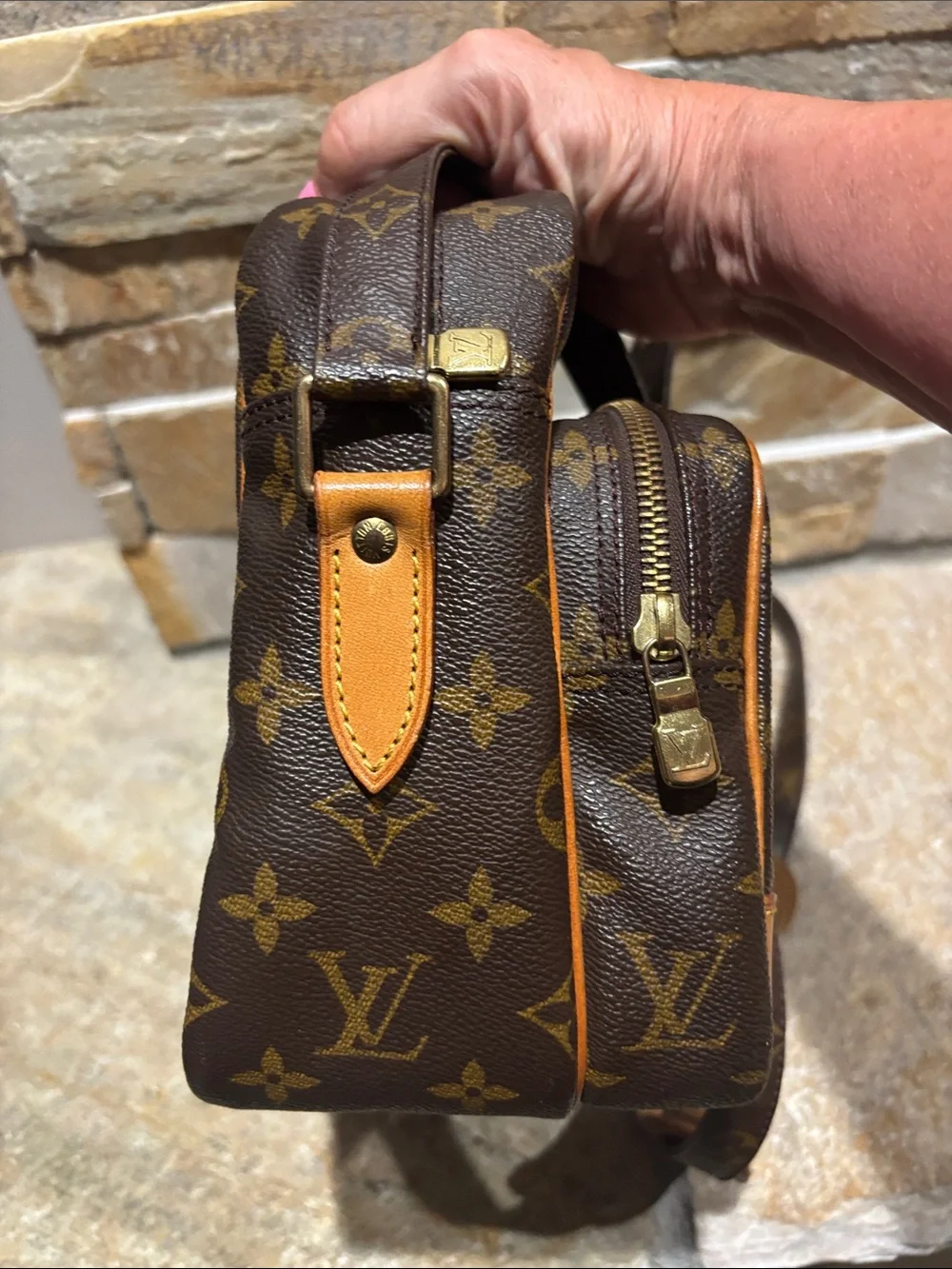 Louis Vuitton Monogram Canvas Nile Crossbody Bag in Brown and Tan